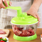 Manual Vegetable Grinder Stainless Steel Blade Portable Food Meat Mixer for Kitchen Restaurant - Extra Image