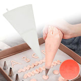 300pcs Piping Bags Disposable Thickened Food Grade Plastic Pastry Bags for Cake Cupcake Decorating L - Rear View