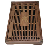 Gongfu Tea Tray Water Storage Drainage Home Decoration Ornament Serving Tray for Office Brown