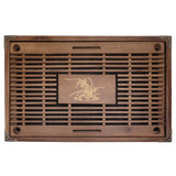 Gongfu Tea Tray Water Storage Drainage Home Decoration Ornament Serving Tray for Office Brown - Close-Up Angle