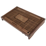 Gongfu Tea Tray Water Storage Drainage Home Decoration Ornament Serving Tray for Office Brown