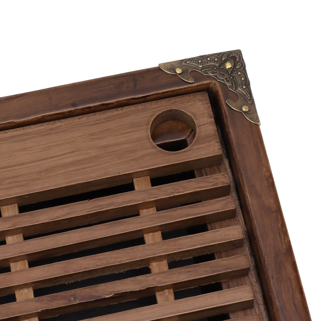 Gongfu Tea Tray Water Storage Drainage Home Decoration Ornament Serving Tray for Office Brown