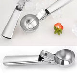 Ice Cream Scoop Stainless Steel Cookie Scoop Multifunctional Manual Portable Ice Cream Scooper for Home Hotel Restaurant - Top-Down View