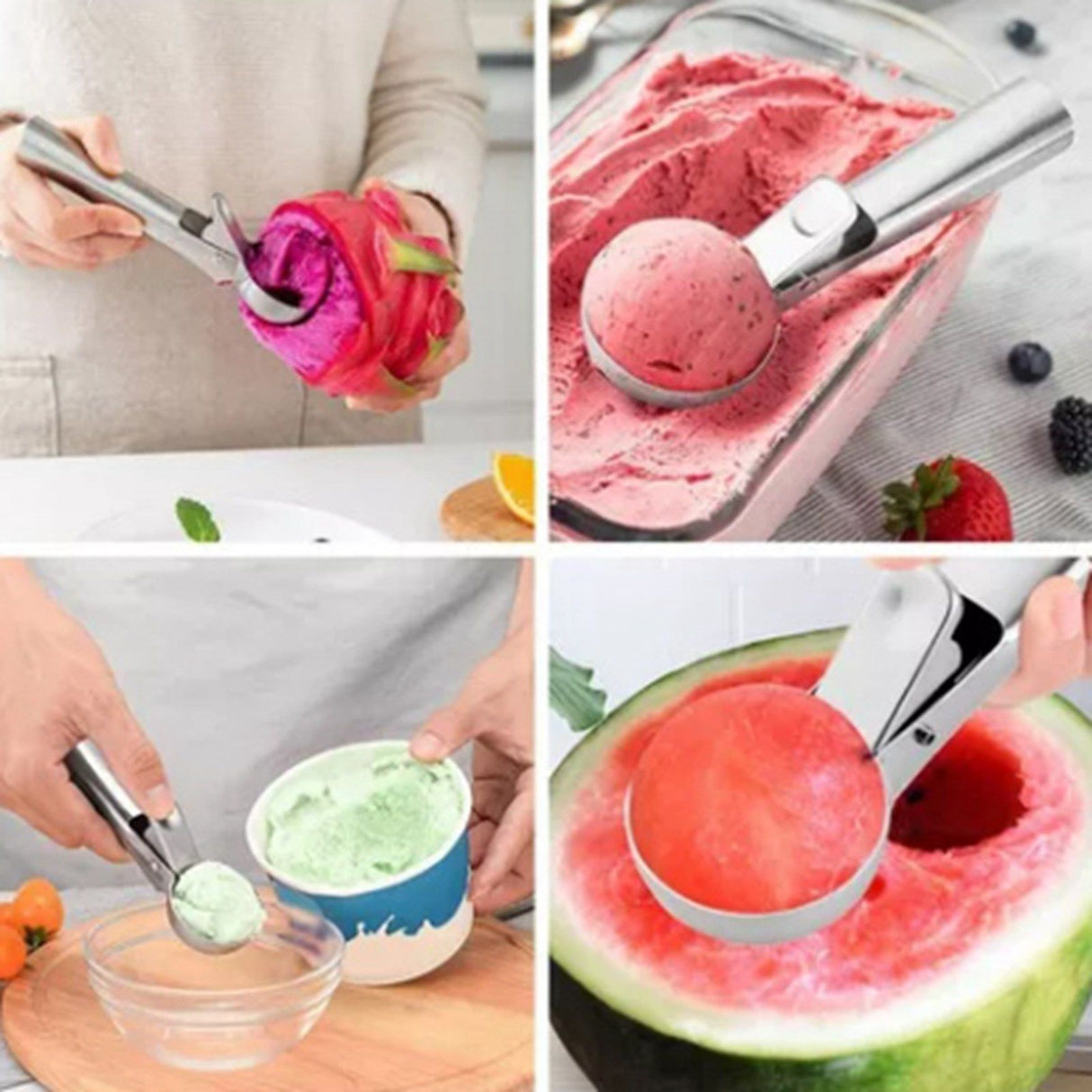 Ice Cream Scoop Stainless Steel Cookie Scoop Multifunctional Manual Portable Ice Cream Scooper for Home Hotel Restaurant