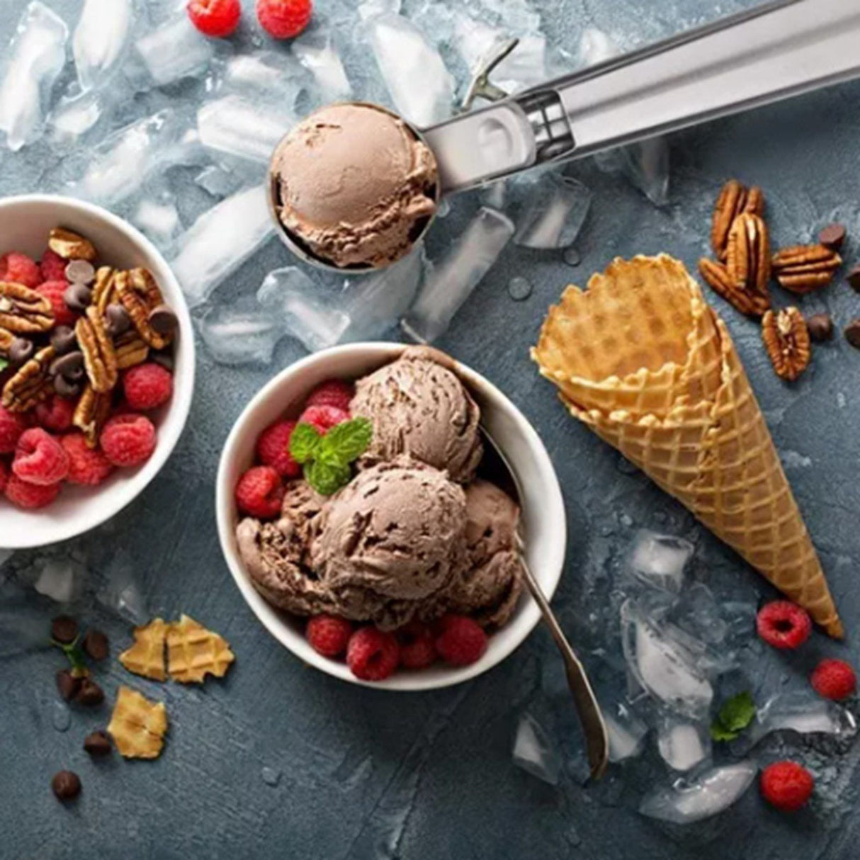 Ice Cream Scoop Stainless Steel Cookie Scoop Multifunctional Manual Portable Ice Cream Scooper for Home Hotel Restaurant