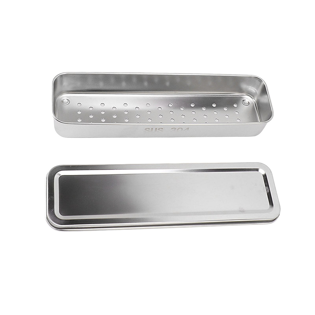 Stainless Steel Cutlery Tray Holder Kitchen Chopstick Spoon Fork Storage Box with Lid Drainer Natural Color