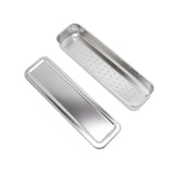 Stainless Steel Cutlery Tray Holder Kitchen Chopstick Spoon Fork Storage Box with Lid Drainer Natural Color