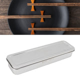Stainless Steel Cutlery Tray Holder Kitchen Chopstick Spoon Fork Storage Box with Lid Drainer Natural Color - Extra Image