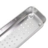 Stainless Steel Cutlery Tray Holder Kitchen Chopstick Spoon Fork Storage Box with Lid Drainer Natural Color