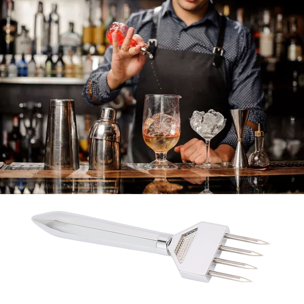 Ice Chipper Professional Manual Full Metal Food Grade Ice Crusher Stick for Kitchen Bar Restaurant Type A