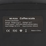 Tiny Coffee Scale Digital Drip Coffee Scale Rechargeable Automatic Timing Kitchen Food Scale 2kg/0.1g - Extra Image