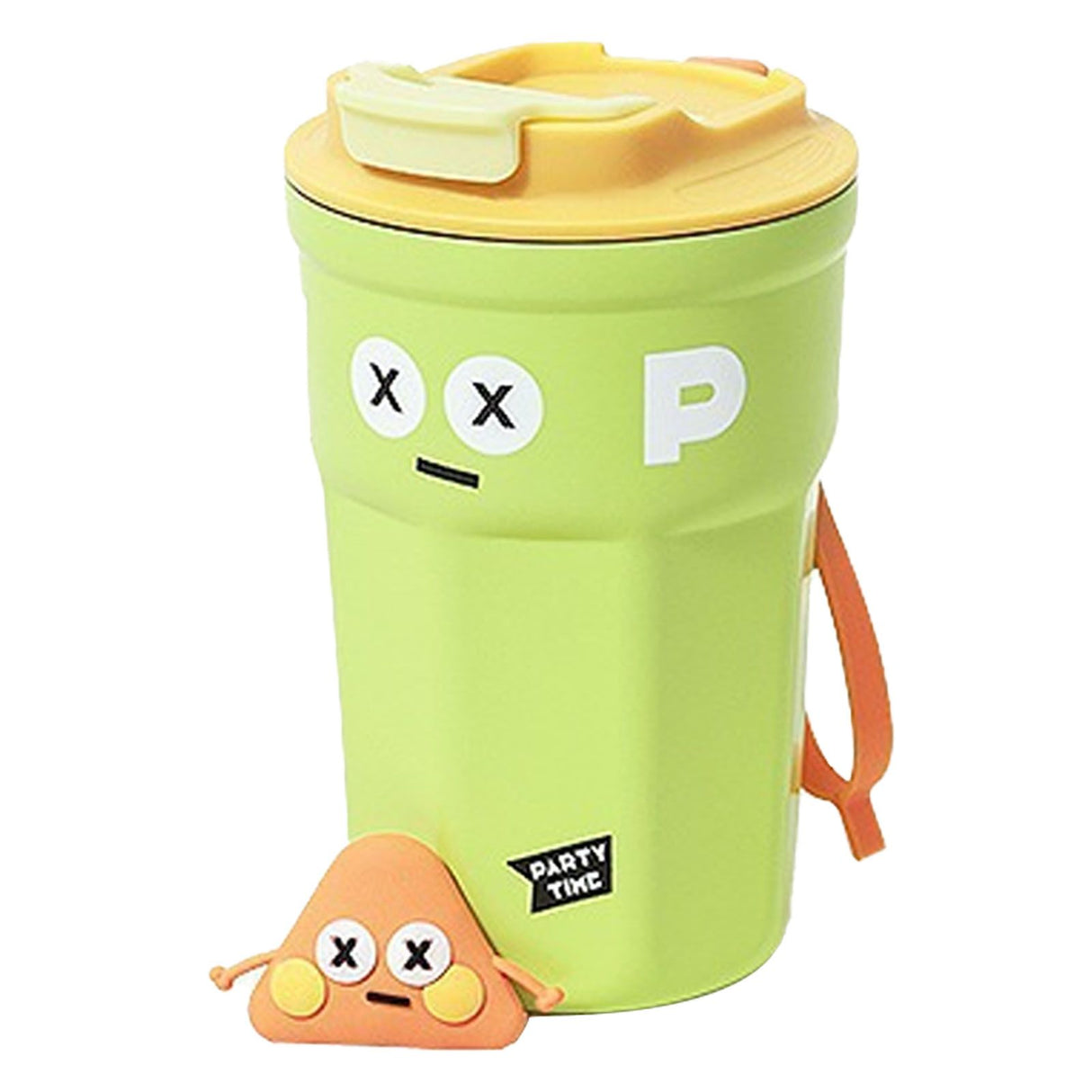 Travel Coffee Mug Cute Appearance Stainless Steel Insulated Coffee Cup with Lid for Office Green 400ml