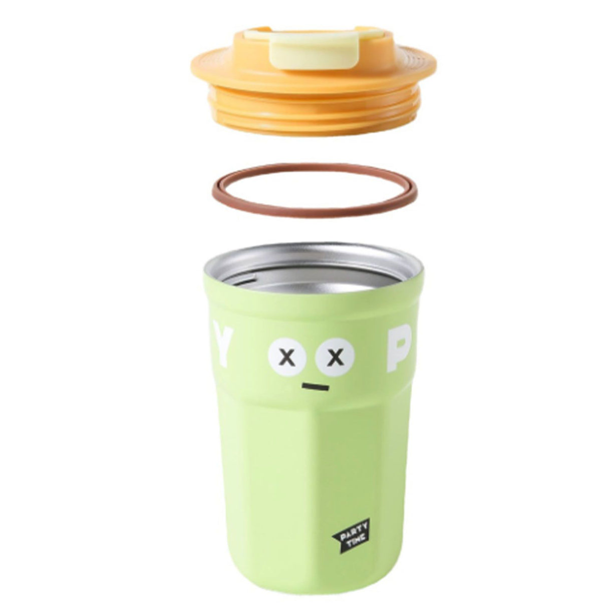 Travel Coffee Mug Cute Appearance Stainless Steel Insulated Coffee Cup with Lid for Office Green 400ml
