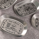 Camping Tinplate Outdoor Dinner Plate Multifunctional Kitchenware European Cutlery Portable Picnic Bowl Homeland Pattern