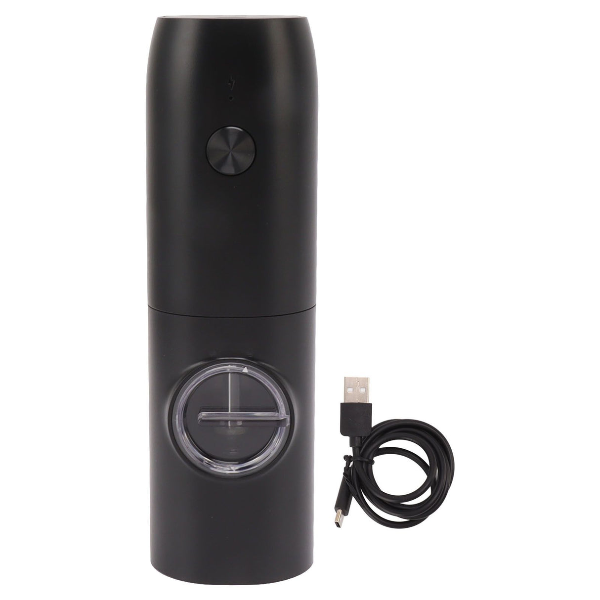 Electric Pepper Grinder Adjustable Coarseness USB Rechargeable Automatic Salt Mill with LED Light for Herb Spice Black