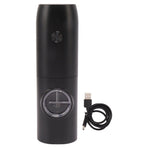 Electric Pepper Grinder Adjustable Coarseness USB Rechargeable Automatic Salt Mill with LED Light for Herb Spice Black