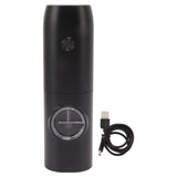 Electric Pepper Grinder Adjustable Coarseness USB Rechargeable Automatic Salt Mill with LED Light for Herb Spice Black