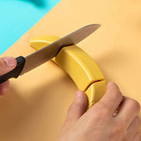 Knife Sharpener 2 Slot Kitchen Knives Sharpen Blade Sharpening Tool Banana Design Decor Yellow Standard - 45-Degree Angle