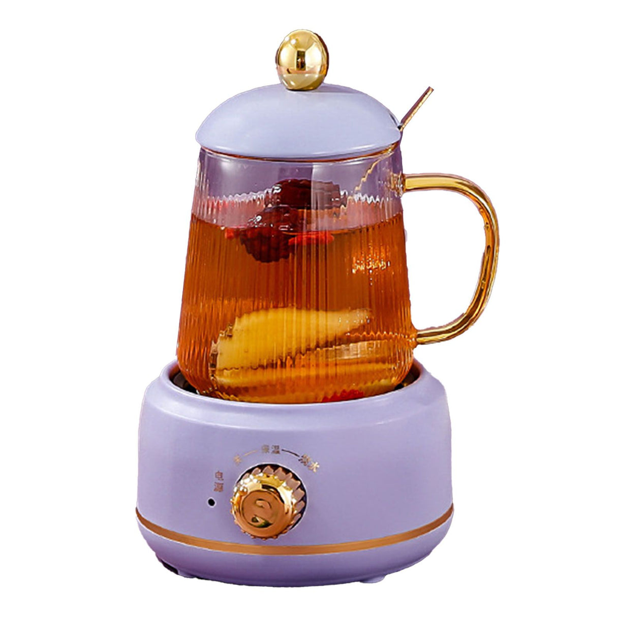 Portable Electric Kettle Stew Cup 450ML Health Cup Mini Slow Cooker Kettle Office Flower Teapot Split Tea Boiler AU Plug 220V Violet 450ml