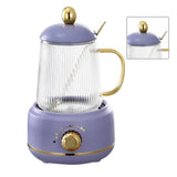 Portable Electric Kettle Stew Cup 450ML Health Cup Mini Slow Cooker Kettle Office Flower Teapot Split Tea Boiler AU Plug 220V Violet 450ml