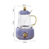 Portable Electric Kettle Stew Cup 450ML Health Cup Mini Slow Cooker Kettle Office Flower Teapot Split Tea Boiler AU Plug 220V Violet 450ml - Extra Image