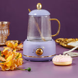 Portable Electric Kettle Stew Cup 450ML Health Cup Mini Slow Cooker Kettle Office Flower Teapot Split Tea Boiler AU Plug 220V Violet 450ml