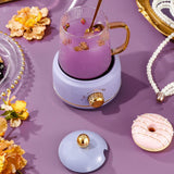 Portable Electric Kettle Stew Cup 450ML Health Cup Mini Slow Cooker Kettle Office Flower Teapot Split Tea Boiler AU Plug 220V Violet 450ml