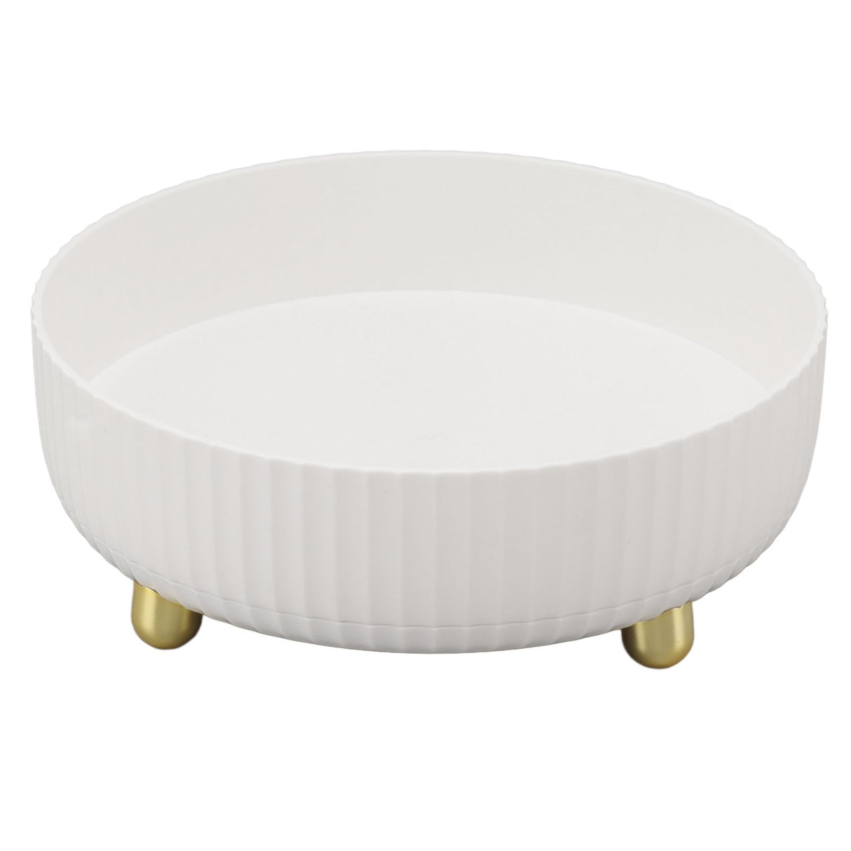360 Degree Rotating Storage Rack Organizer Round Cosmetic Spice Rack Turntable for Kitchen Cabinet Pantry Small White