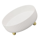 360 Degree Rotating Storage Rack Organizer Round Cosmetic Spice Rack Turntable for Kitchen Cabinet Pantry Small White - Rear View