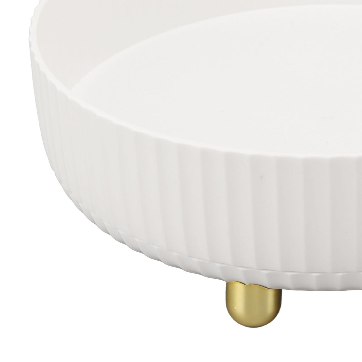 360 Degree Rotating Storage Rack Organizer Round Cosmetic Spice Rack Turntable for Kitchen Cabinet Pantry Small White