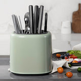 Knife Block Utensil Holder Retro Space Saving Large Capacity 2 In 1 Countertop Utensil Organizer for Kitchen Green - Extra Image