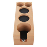Wood Coffee Filter Tamper Holder Wooden Coffee Tamper Mat Stand for Home Cafe Restaurant Hotel Office 51mm 5 Hole - 45-Degree Angle