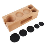 Wood Coffee Filter Tamper Holder Wooden Coffee Tamper Mat Stand for Home Cafe Restaurant Hotel Office 51mm 5 Hole