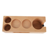 Wood Coffee Filter Tamper Holder Wooden Coffee Tamper Mat Stand for Home Cafe Restaurant Hotel Office 51mm 5 Hole