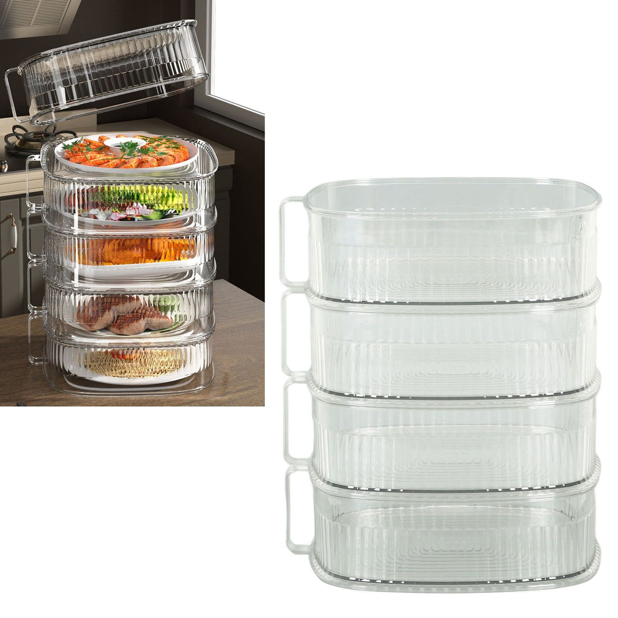 Transparent Dish Dust Cover Dustproof Multi Layer Dish Cover Multifunctional Food Cover 4 Layer