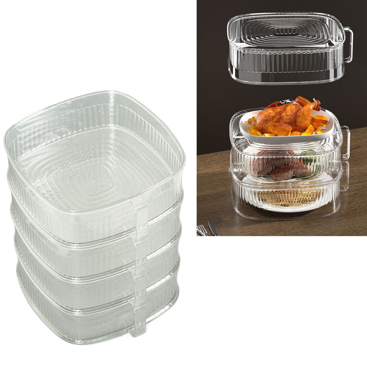 Transparent Dish Dust Cover Dustproof Multi Layer Dish Cover Multifunctional Food Cover 4 Layer