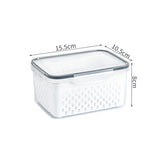 Drain Storage Basket Box Transparent Fruit Vegetable Storage Container for Kitchen Supplies 850ML - Extra Image