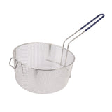 Frying Basket Stainless Steel Long Handle Reusable Rust Resistant Fry Net for Fish Chicken Nuggets Rubber Handle