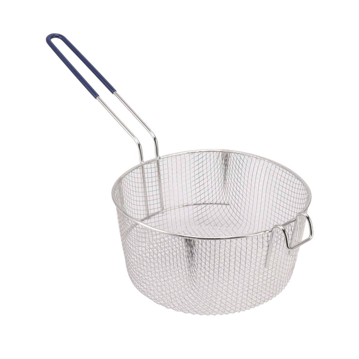 Frying Basket Stainless Steel Long Handle Reusable Rust Resistant Fry Net for Fish Chicken Nuggets Rubber Handle