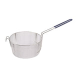 Frying Basket Stainless Steel Long Handle Reusable Rust Resistant Fry Net for Fish Chicken Nuggets Rubber Handle - 45-Degree Angle