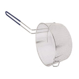 Frying Basket Stainless Steel Long Handle Reusable Rust Resistant Fry Net for Fish Chicken Nuggets Rubber Handle - Low Angle