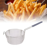 Frying Basket Stainless Steel Long Handle Reusable Rust Resistant Fry Net for Fish Chicken Nuggets Rubber Handle - Extra Image