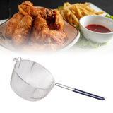 Frying Basket Stainless Steel Long Handle Reusable Rust Resistant Fry Net for Fish Chicken Nuggets Rubber Handle - Extra Image