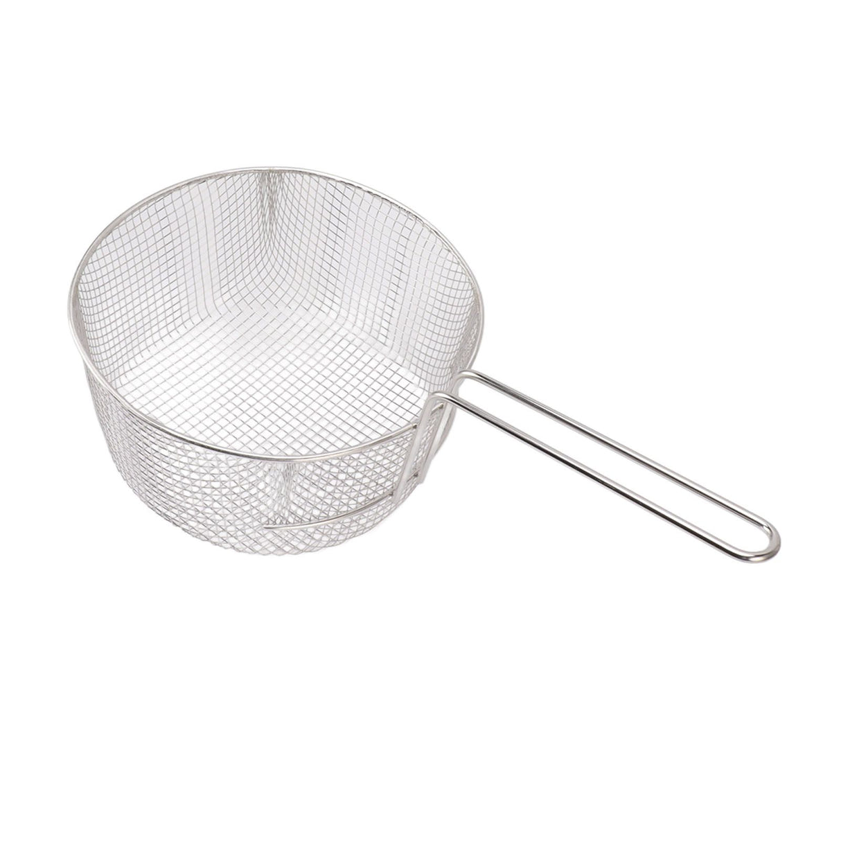 Frying Basket Stainless Steel Long Handle Reusable Rust Resistant Fry Net for Fish Chicken Nuggets Handle Without Rubber