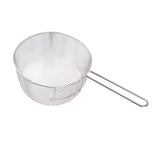 Frying Basket Stainless Steel Long Handle Reusable Rust Resistant Fry Net for Fish Chicken Nuggets Handle Without Rubber - Top-Down View