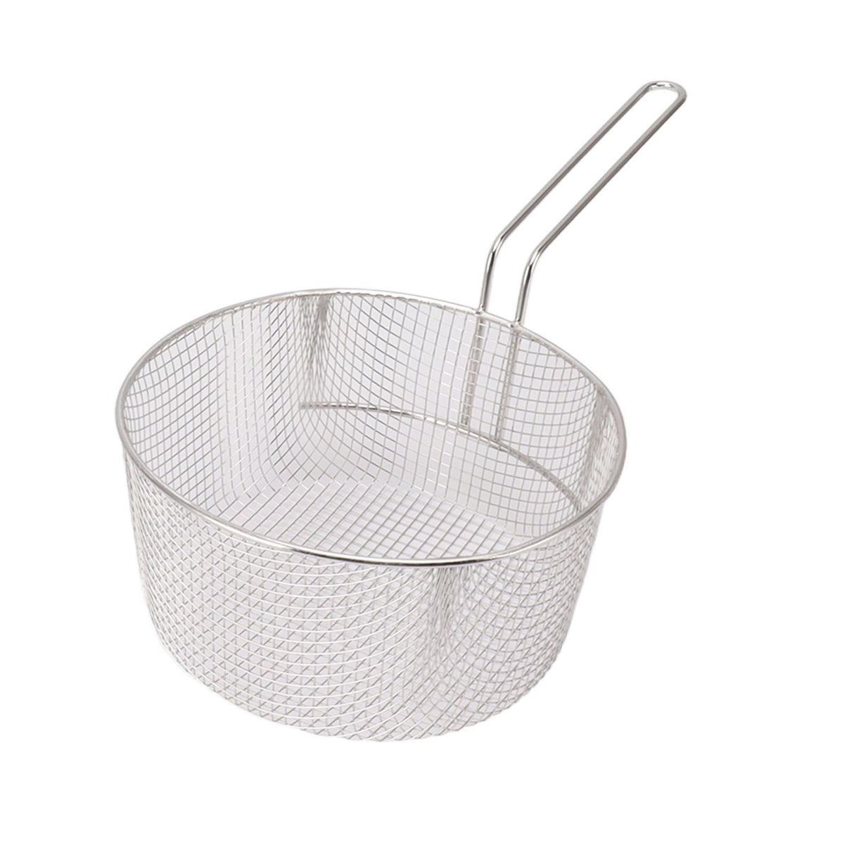 Frying Basket Stainless Steel Long Handle Reusable Rust Resistant Fry Net for Fish Chicken Nuggets Handle Without Rubber