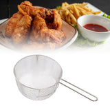 Frying Basket Stainless Steel Long Handle Reusable Rust Resistant Fry Net for Fish Chicken Nuggets Handle Without Rubber - Extra Image
