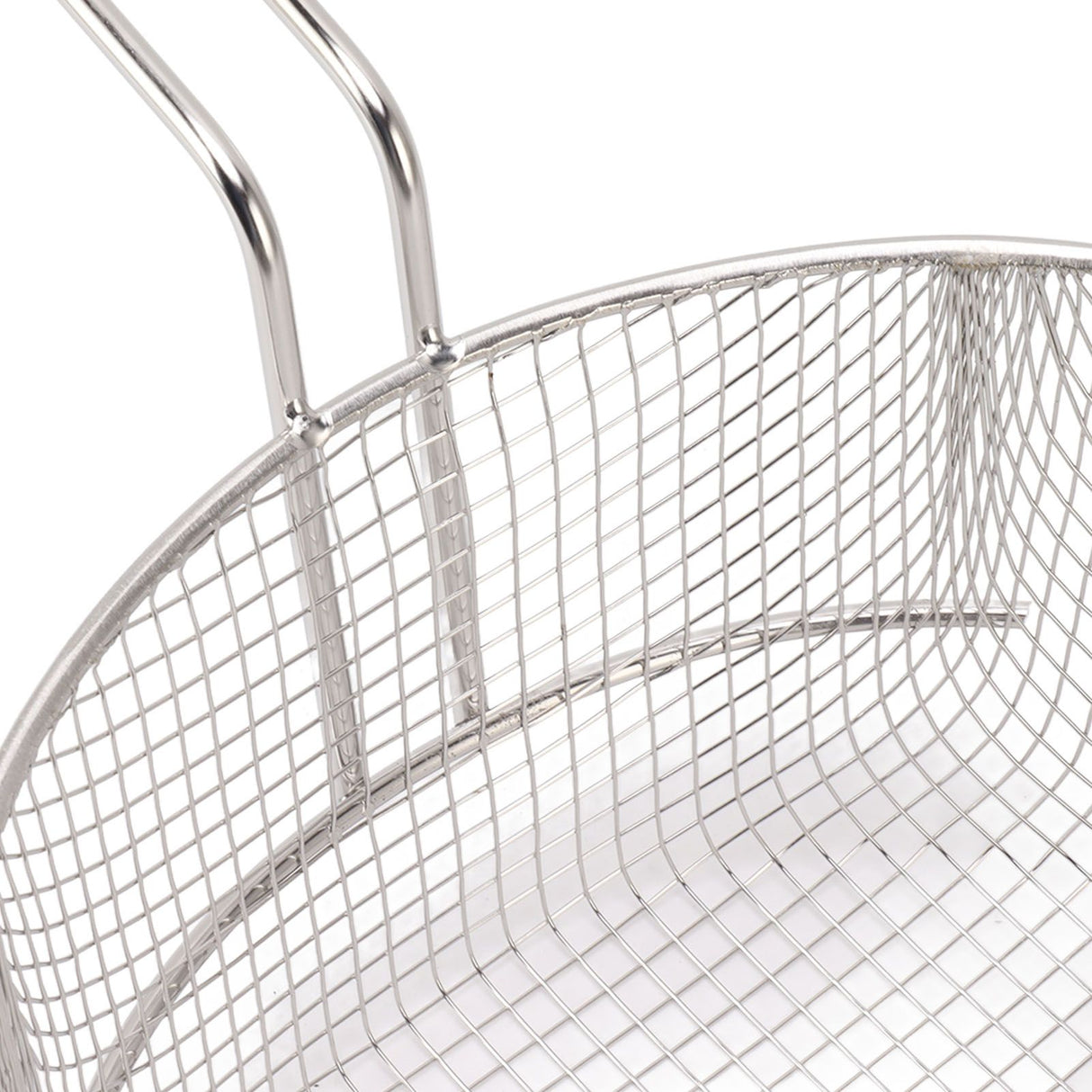 Frying Basket Stainless Steel Long Handle Reusable Rust Resistant Fry Net for Fish Chicken Nuggets Handle Without Rubber