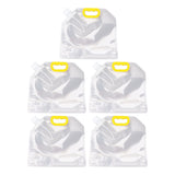 5Pcs Grain Sealed Storage Bag Reusable Transparent Grain Storage Bag for Rice Cereals Flour Nuts 2kg