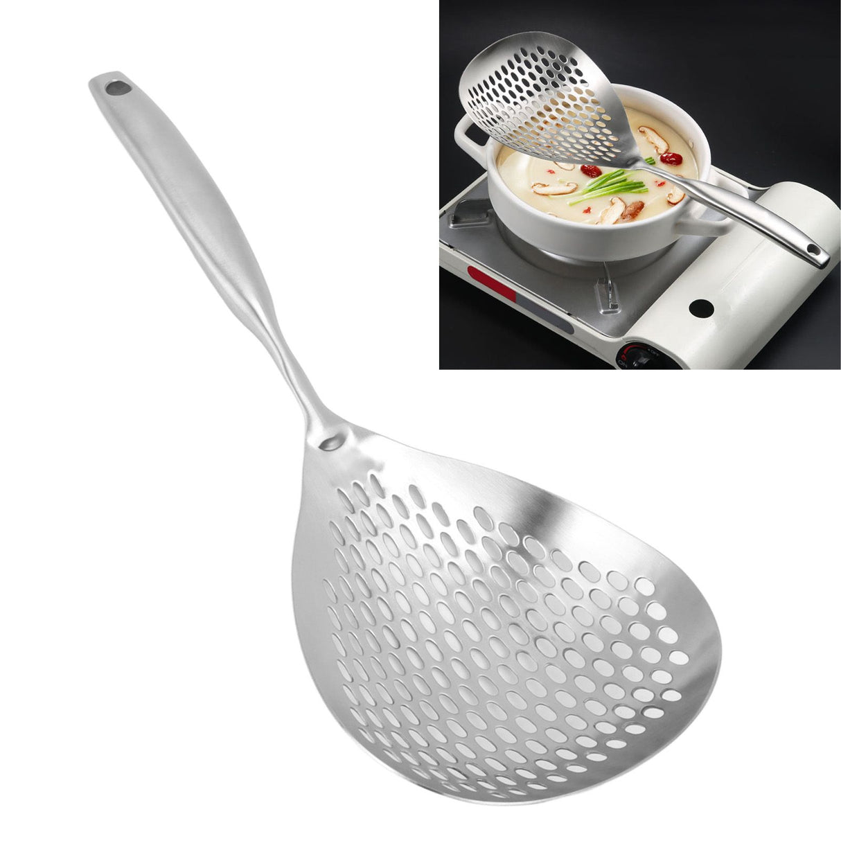 Kitchen Strainer Spoon Stainless Steel Straining Spoon Ladle Spider Strainer Cooking Colander